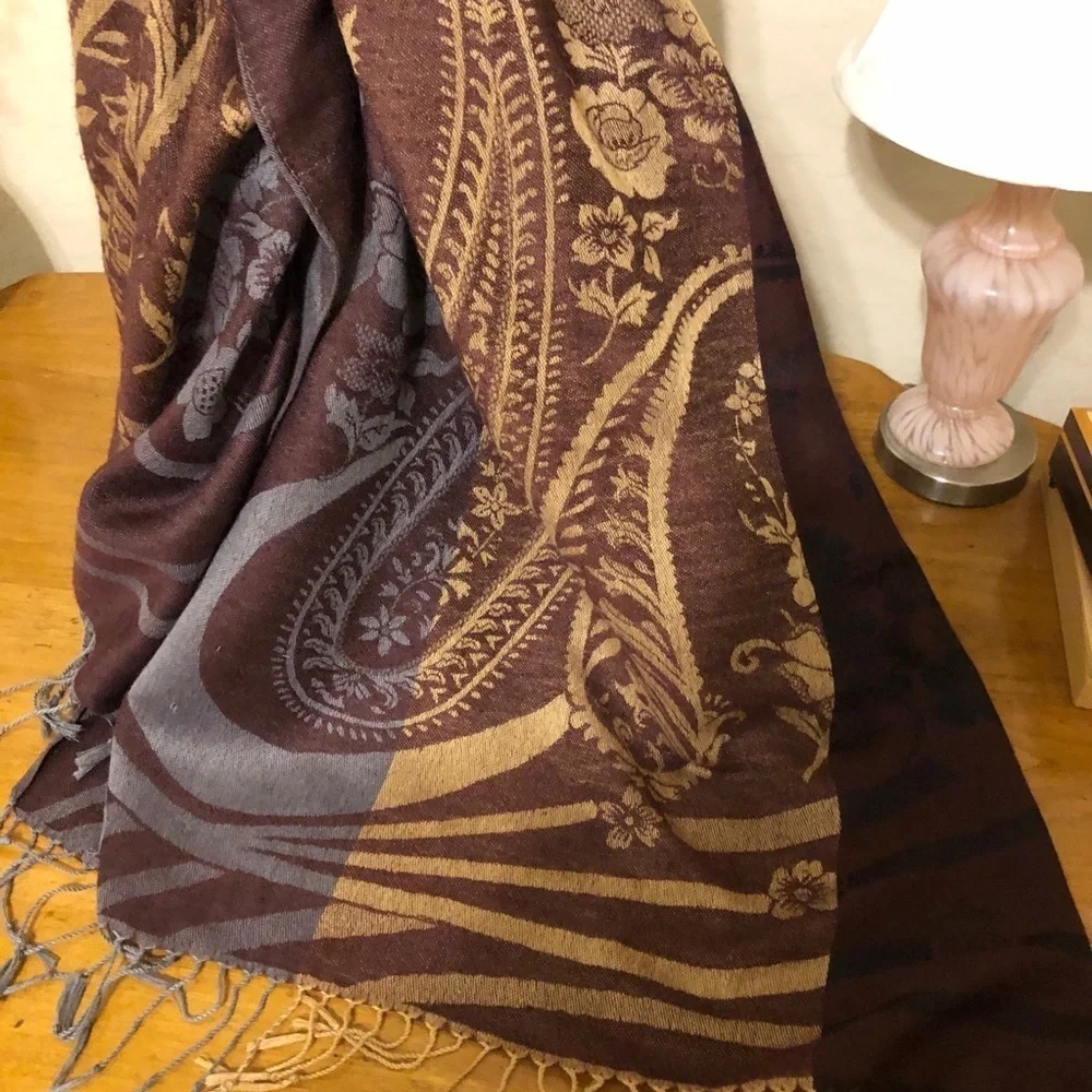 Ladies Paisley Fabrics Printed Viscose Shawl Scarf